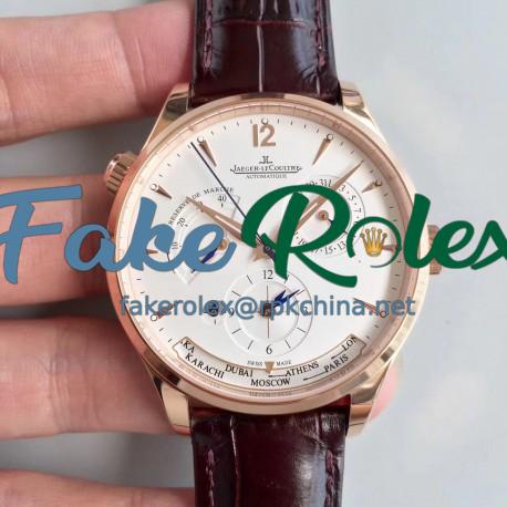 Replica Jaeger-LeCoultre Master Geographic Gold 1422521 BF Rose Gold Silver Dial Swiss Caliber 939A/1