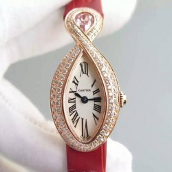 Replica Cartier Baignoire Rose Gold White Dial Swiss Ronda Quartz
