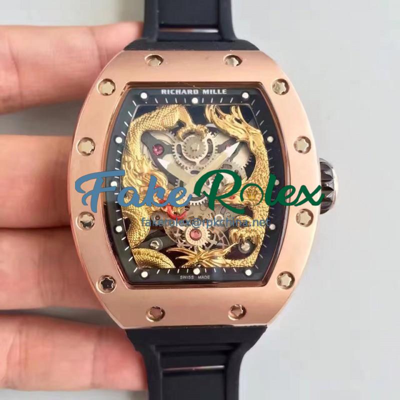 Replica Richard Mille RM57-01 Jackie Chan Rose Gold Yellow Gold Dial M9015