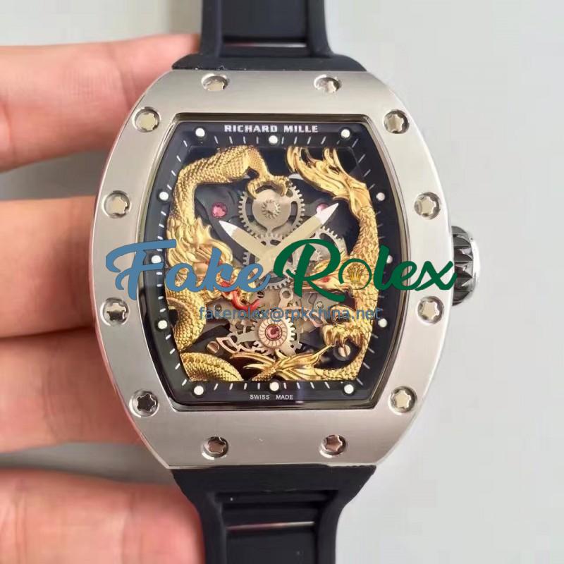 Replica Richard Mille RM57-01 Jackie Chan Stainless Steel Yellow Gold Dial M9015