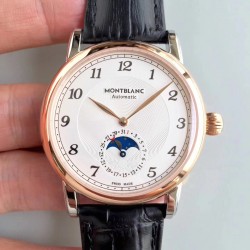 Replica Montblanc Star Legacy Moonphase 42MM U0116508 N Stainless Steel & Rose Gold White Dial Swiss MB 24.19