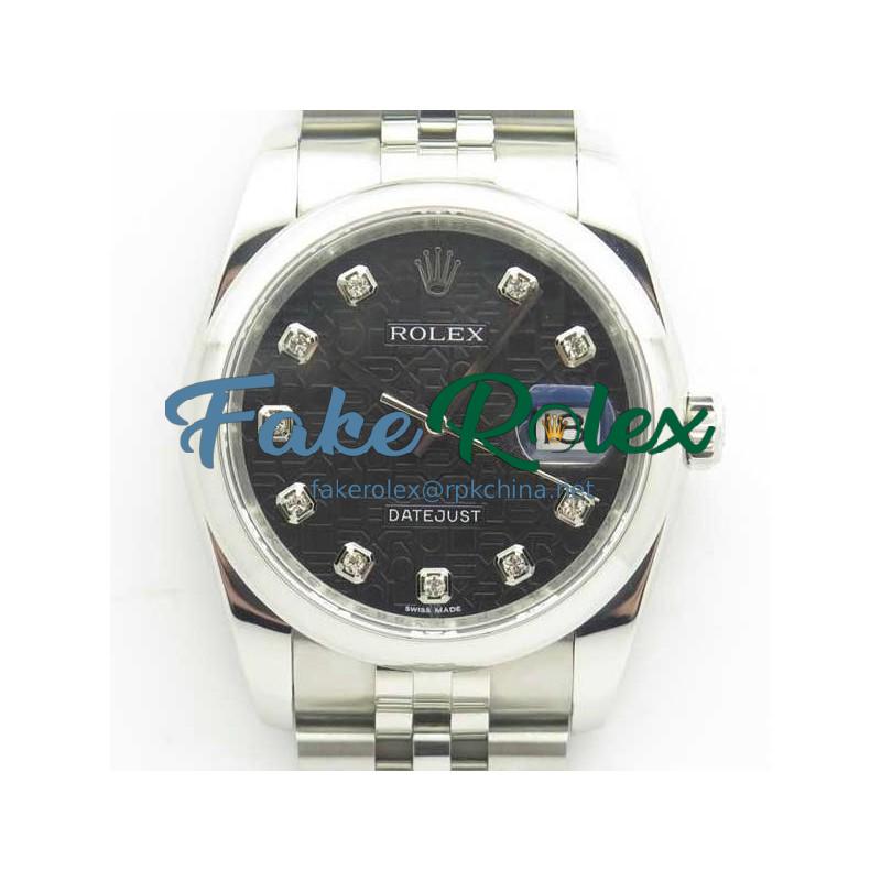 Replica Rolex Datejust 36MM 116234 DJ V2 Stainless Steel Black Anniversary Jubilee Dial Swiss 3135