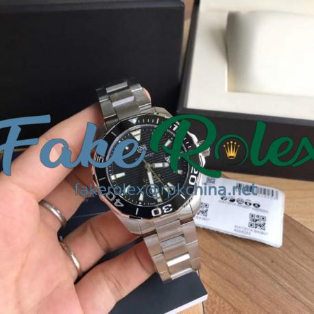 Replica Tag Heuer Aquaracer Calibre 5 WAY201A.BA0927 N Stainless Steel Black Dial Swiss SW200