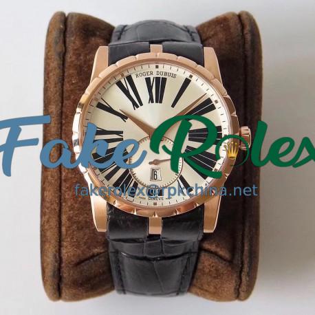 Replica Roger Dubuis Excalibur 42MM Automatic RDDBEX0538 RD Rose Gold Silver Dial Swiss RD830