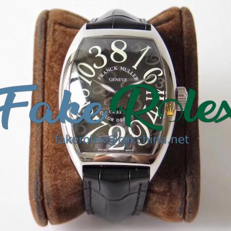 Replica Franck Muller Crazy Hours FM 8880 AB Stainless Steel Black Dial Swiss 2824-2
