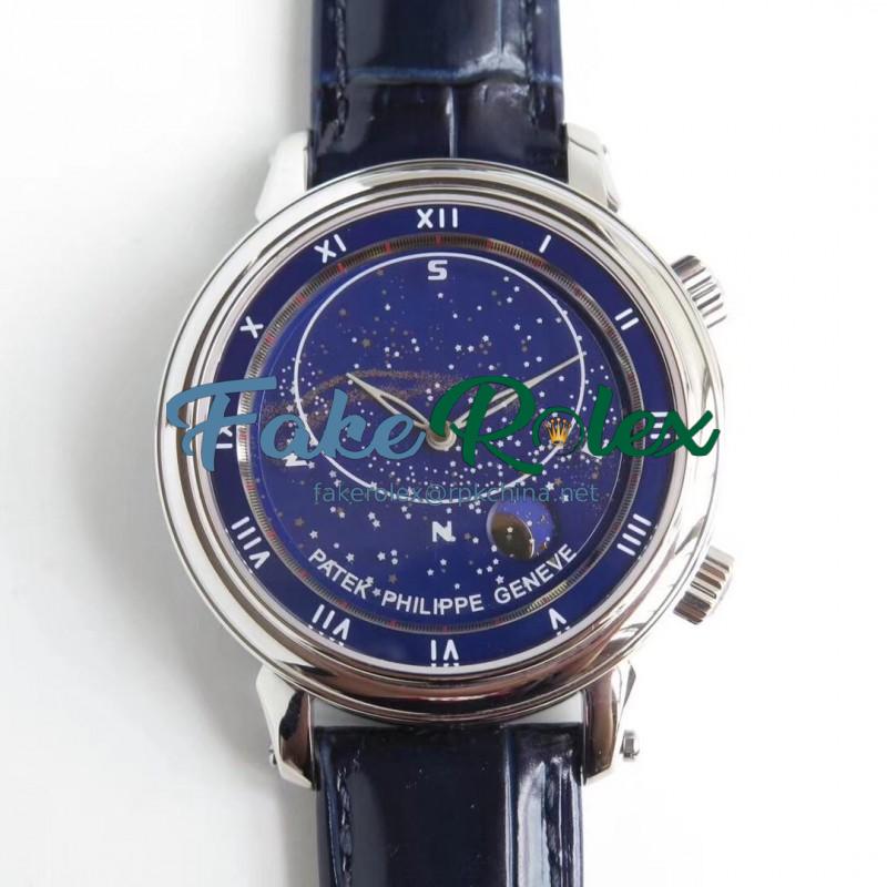 Replica Patek Philippe Grand Complications Sky Moon Celestial 5102G N Stainless Steel Blue Dial Swiss 240 LU CL C
