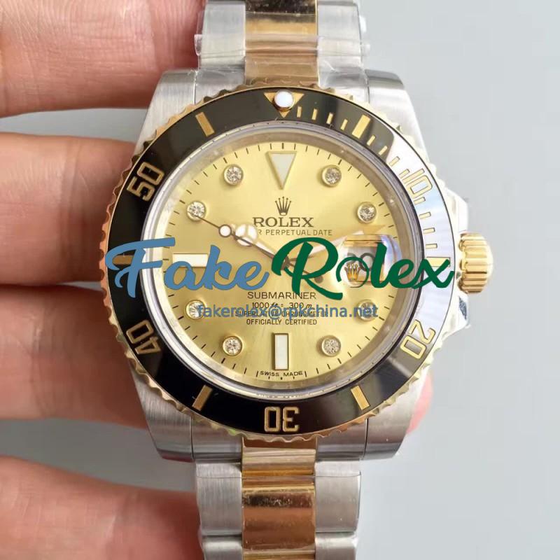 Replica Rolex Submariner Date 116613LN 2018 N V8S 24K Yellow Gold Wrapped & Stainless Steel Champagne Dial Swiss 3135