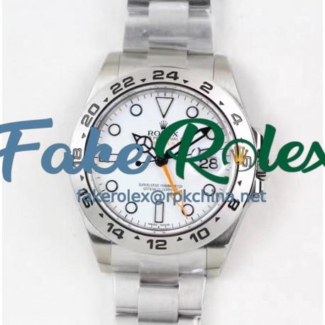 Replica Rolex Explorer II 216570 2018 V7 Stainless Steel White Dial Swiss 3187