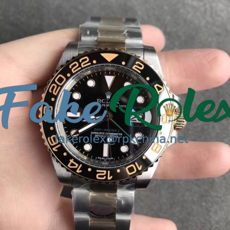 Replica Rolex GMT-Master II 116713LN N V9S 24K Yellow Gold Wrapped & 904L Stainless Steel Black Dial Swiss 2836-2