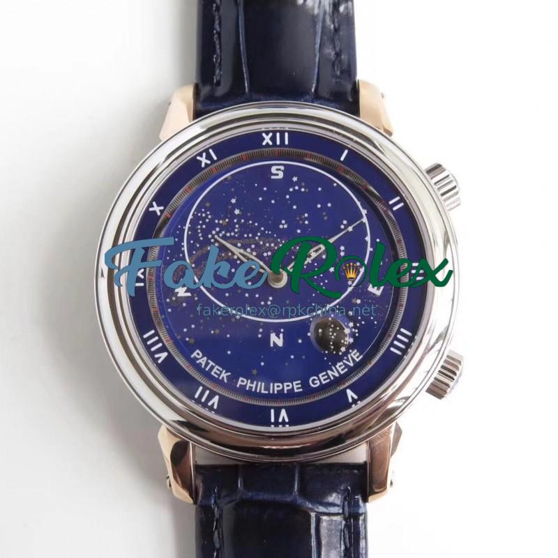 Replica Patek Philippe Grand Complications Sky Moon Celestial 5102PR Noob Rose Gold Blue Dial Swiss 240 LU CL C