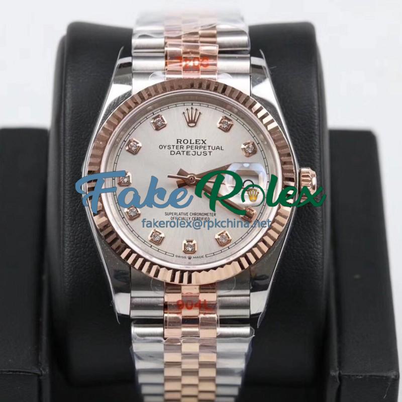 Replica Rolex Datejust 36MM 116231 GM Stainless Steel 904L & Rose Gold Silver Dial Swiss 2824-2