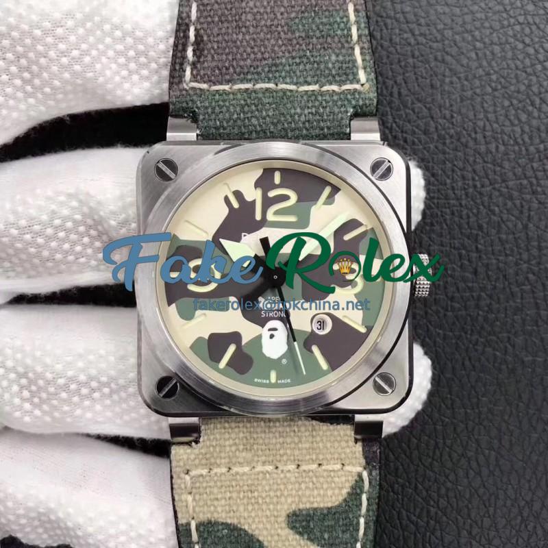 Replica Bell & Ross BR 03-92 Steel Bape Noob V3 Stainless Steel Camouflage Apes Dial M9015