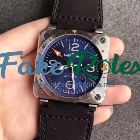 Replica Bell & Ross BR 03-93 GMT Noob Stainless Steel Blue Dial Swiss 2836-2