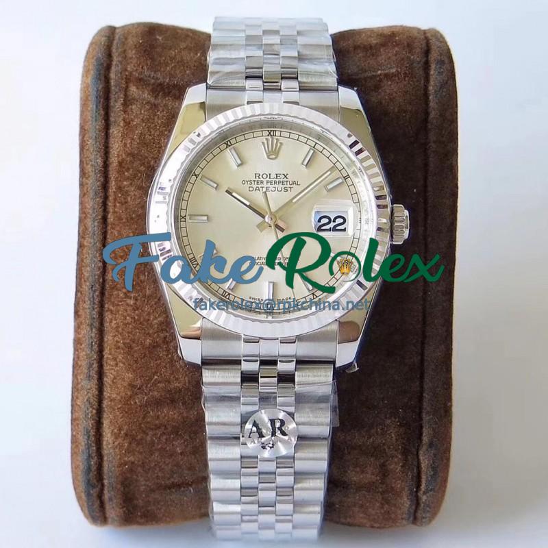 Replica Rolex Datejust 36MM 116234 AR V2 Stainless Steel 904L Silver Dial Swiss 3135