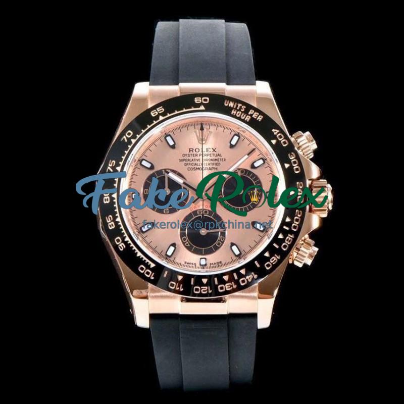 Replica Rolex Daytona Cosmograph 116515LN AR V2 Rose Gold Plated Stainless Steel 904L Rose Gold Dial Swiss 4130 Run 6@SEC