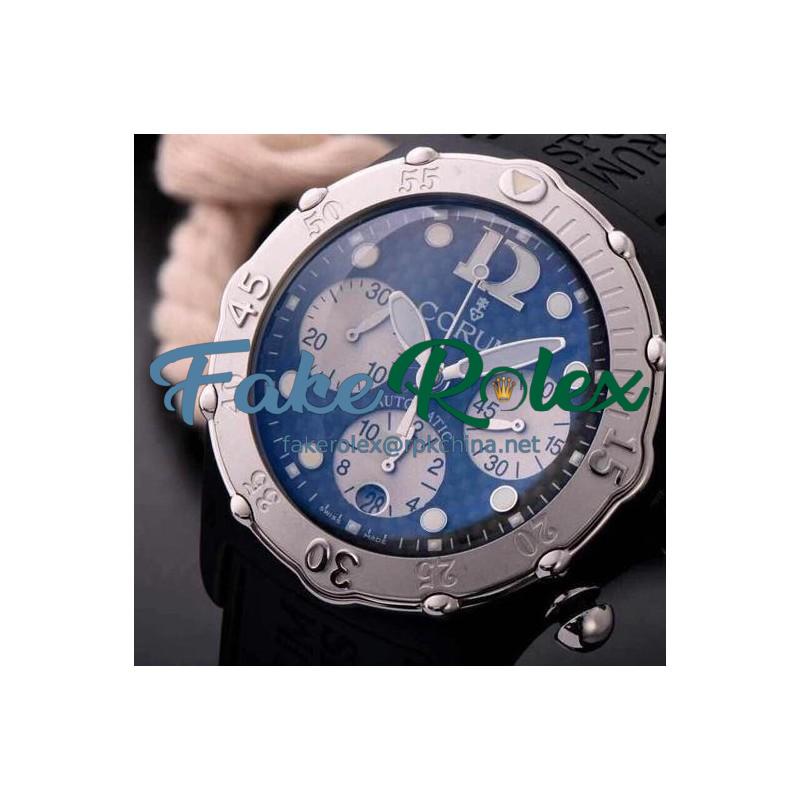 Replica Corum Bubble Midnight Chronograph PVD Carbon Fiber Dial Swiss 7750