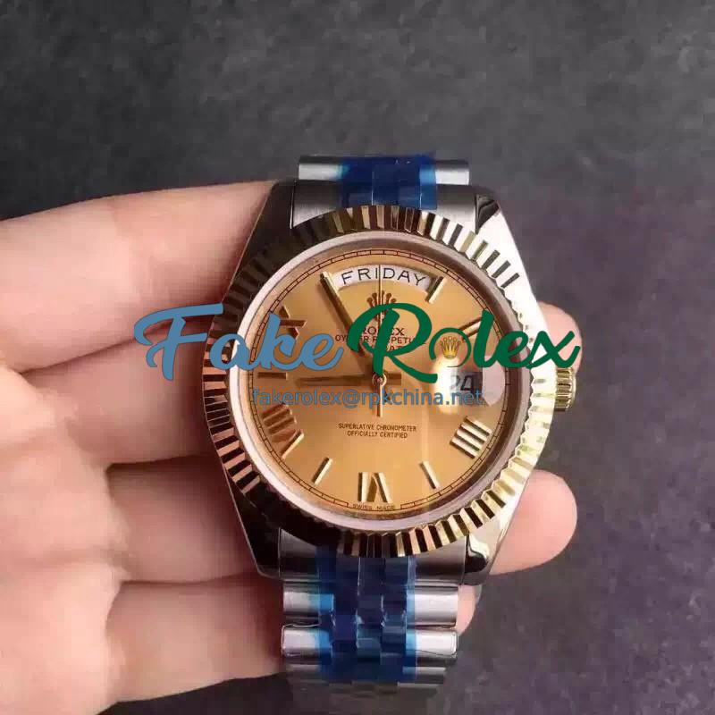Replica Rolex Day-Date 116233 36MM V5 Stainless Steel & Yellow Gold Gold Dial Swiss 2836-2