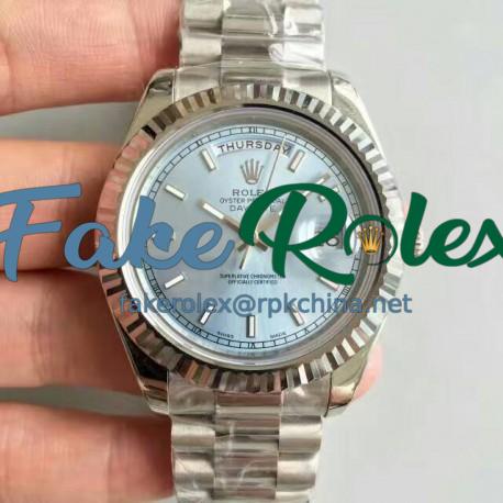 Replica Rolex Day-Date II 218239 41MM V6 Stainless Steel Blue Dial Swiss 2836-2
