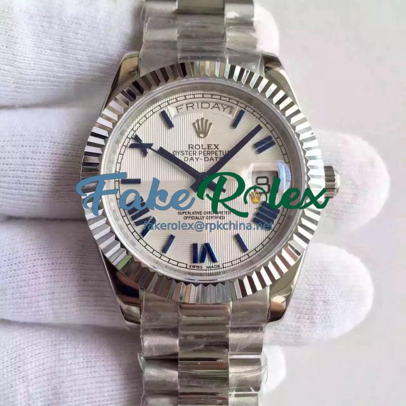 Replica Rolex Day-Date 40 228239 40MM KW Stainless Steel Silver Dial Swiss 3255