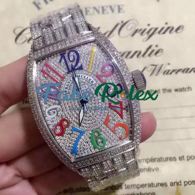 Replica Franck Muller Cintre Curvex Color Dreams FM 5850 SC D CD SUNSET OG Stainless Steel&Diamonds Diamonds & Color Dial Swiss 