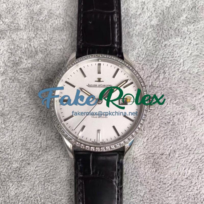Replica Jaeger-LeCoultre Geophysic True Second 8018420 N Stainless Steel & Diamonds White Dial Swiss Calibre 770
