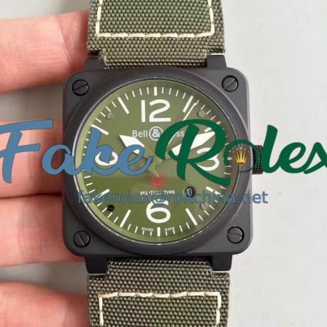 Replica Bell & Ross Aviation Military Type BR 03-92 ZF PVD Green Dial M9015