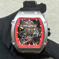 Replica Richard Mille RM27-02 Stainless Steel Red & Skeleton Dial M9015