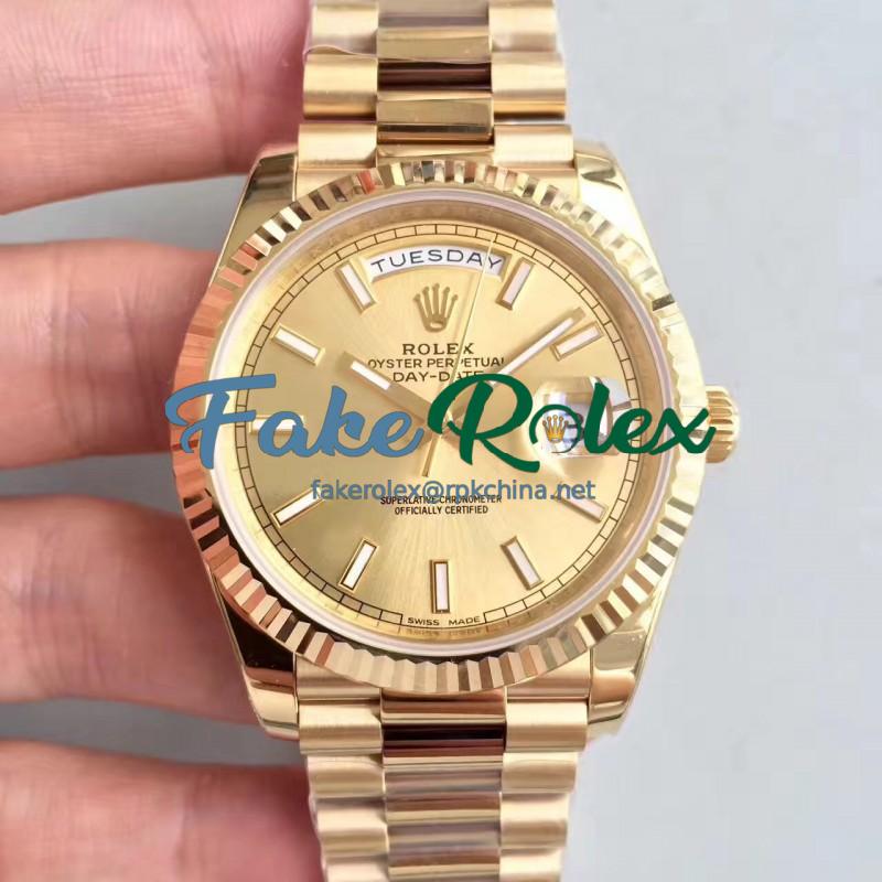 Replica Rolex Day-Date 40 228238 N Yellow Gold Champagne Dial Swiss 3255