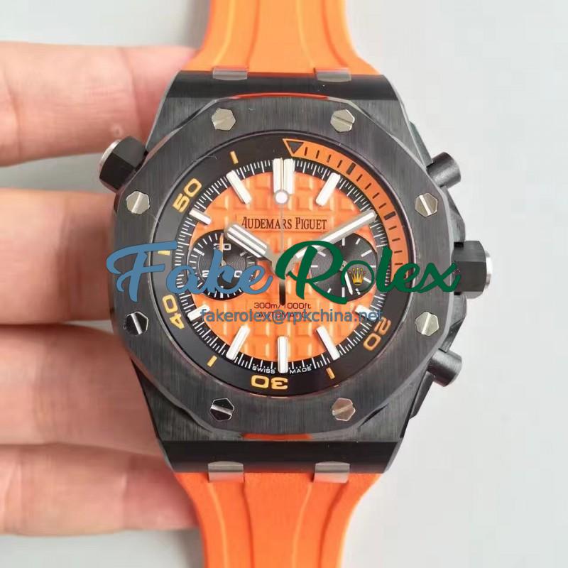 Replica Audemars Piguet Royal Oak Offshore Diver Chronograph 26703 JH Ceramic Orange Dial Swiss 3124