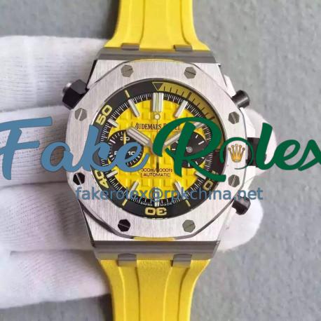 Replica Audemars Piguet Royal Oak Offshore Diver Chronograph 26703ST.OO.A051CA.01 JF Stainless Steel Yellow Dial Swiss 3124