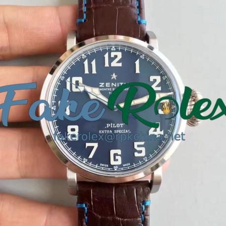 Replica Zenith Pilot Type 20 Extra Special 03.2430.3000.21.C738 XF Stainless Steel Blue Dial Swiss 2824-2